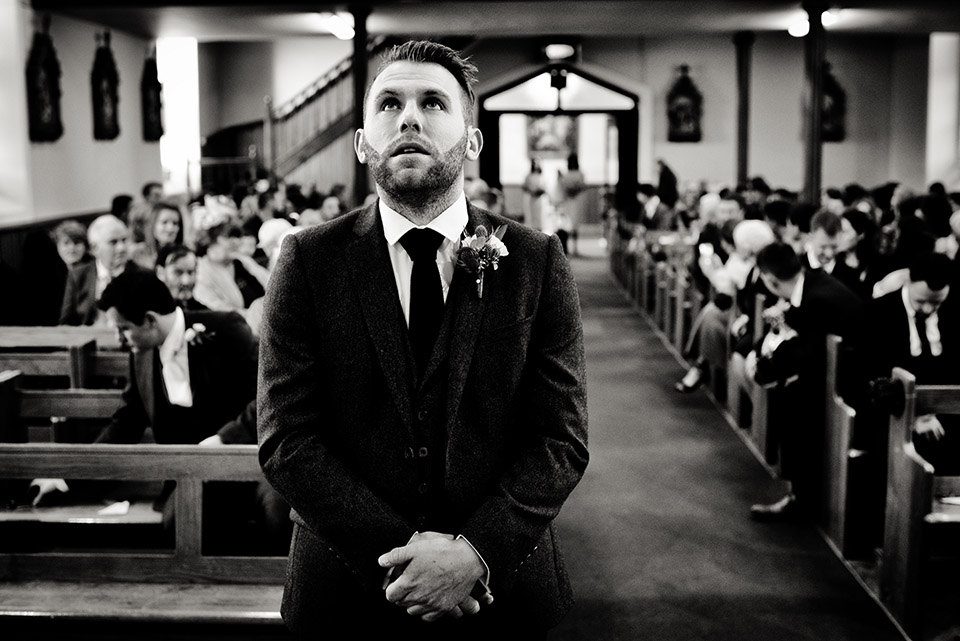 Groom waiting at Church