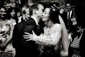 Bride and Groom kissing